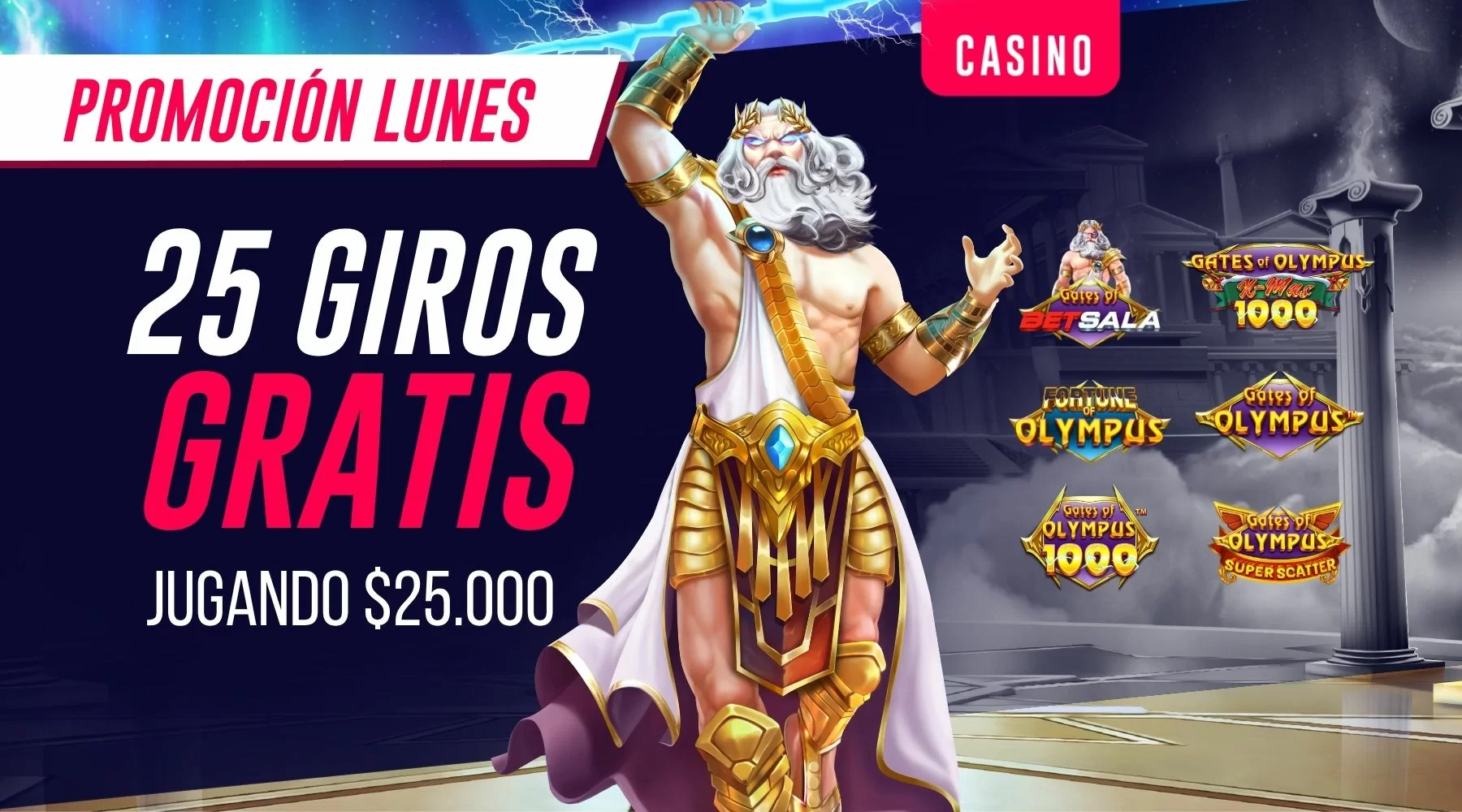 25 giros gratis con Gates of Olympus
