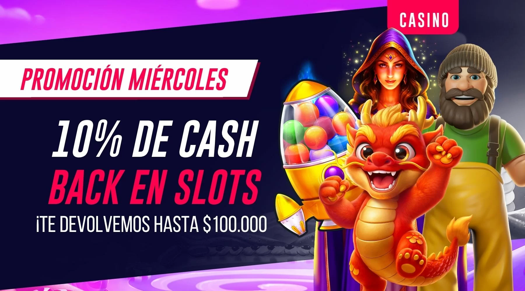  Cashback del 10% en tragamonedas